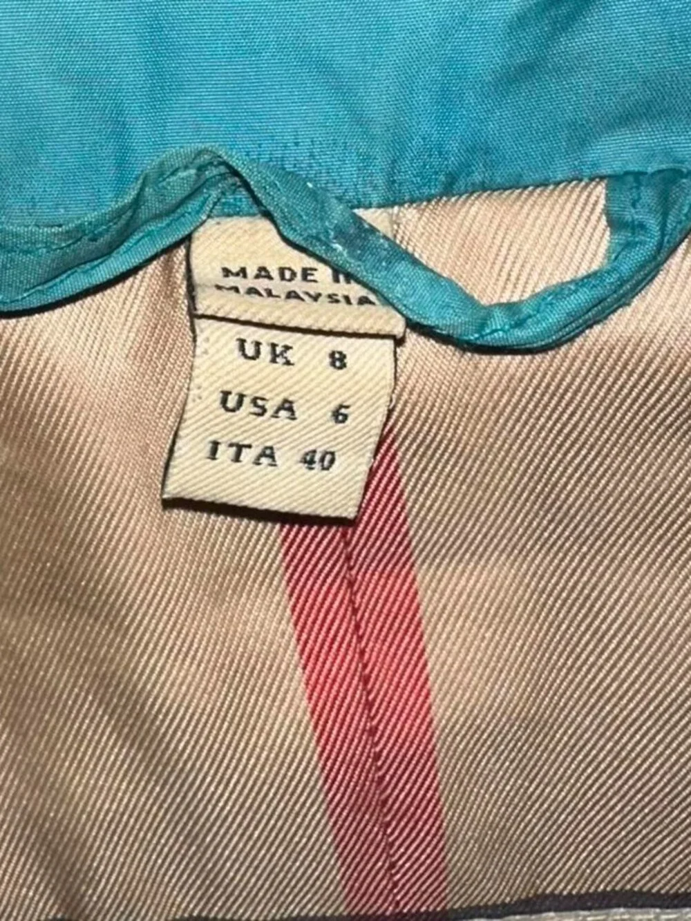 Authentic Burberry Peacock Blue Trench Coat Womens size 6 - Picture 5 of 8